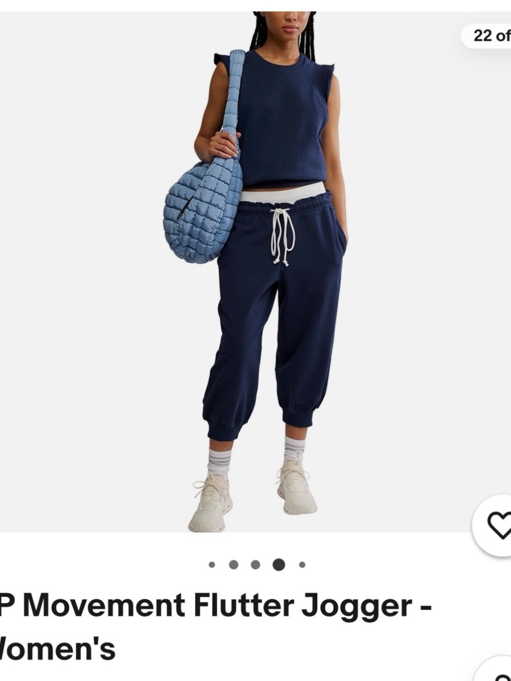 FP Movement by Free People Navy Cropped Flutter Jogger